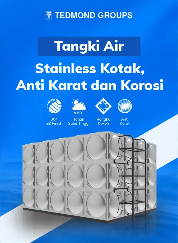 Tangki Air Stainless Kotak, Anti Karat dan Korosi