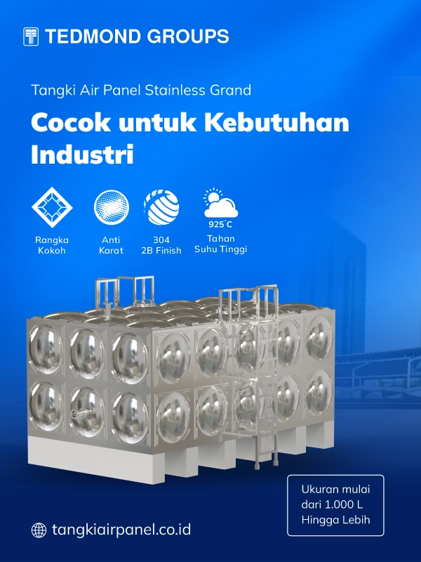 Tangki Air Panel Stainless Grand, Cocok untuk Kebutuhan Industri